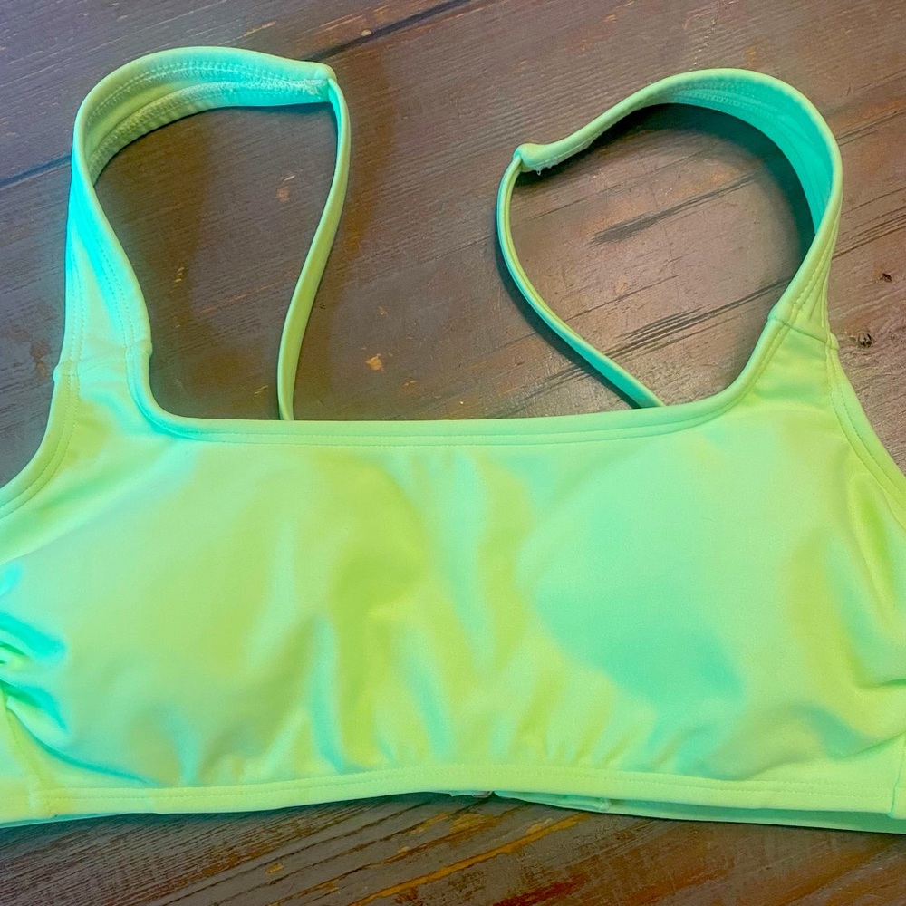 NWT Target Xhilaration neon green bathing suit top